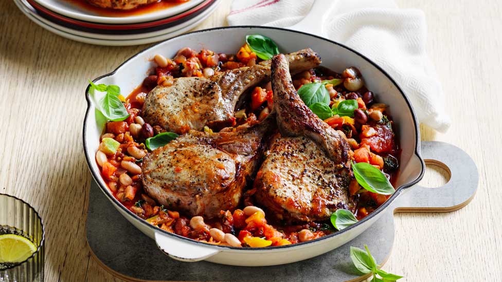 One pan Italian style pork cutlets