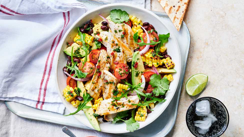 Chicken, black bean and corn salad