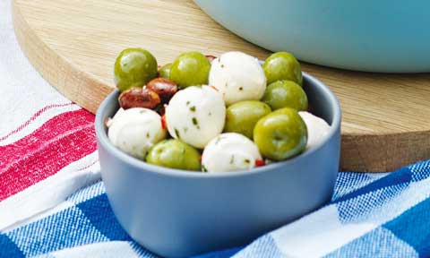Chilli and rosemary marinated olives