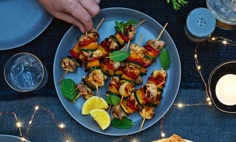 Mini chicken skewers