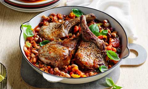 One-pan Italian-style pork cutlets