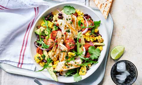 Chicken, black bean and corn salad