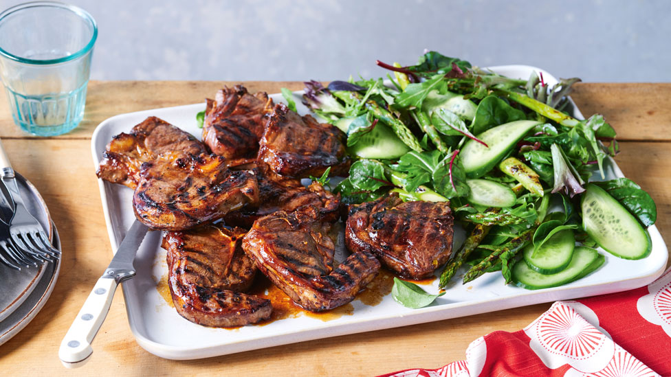 Apricot-soy lamb chops