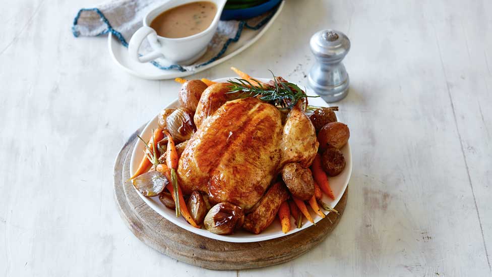 French-style roast chicken with gravy