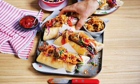 Easy beef hot dogs with slaw