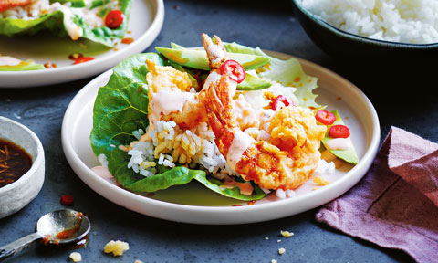 Curtis Stone’s prawn tempura lettuce cups