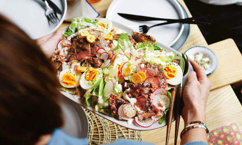 Spring lamb caesar salad