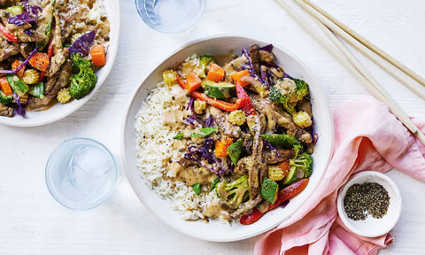 Peppered beef stir-fry