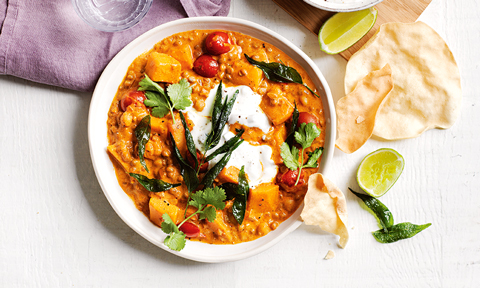 A bowl of pumpkin dhal