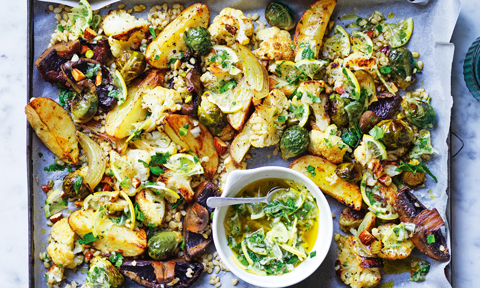 Curtis Stone's roasted vegetables with lemon salsa