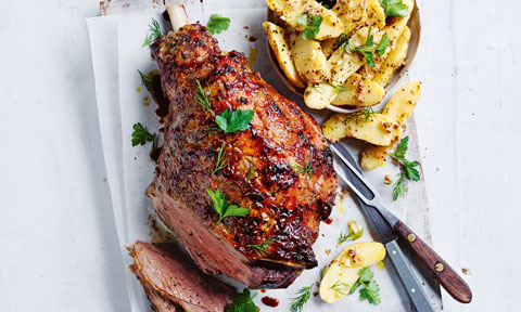 Curtis Stone's Roast lamb with warm potato salad