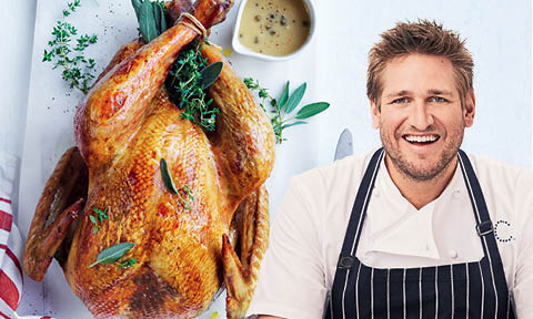 Curtis Stone's quick roast turkey with mustard-peppercorn gravy