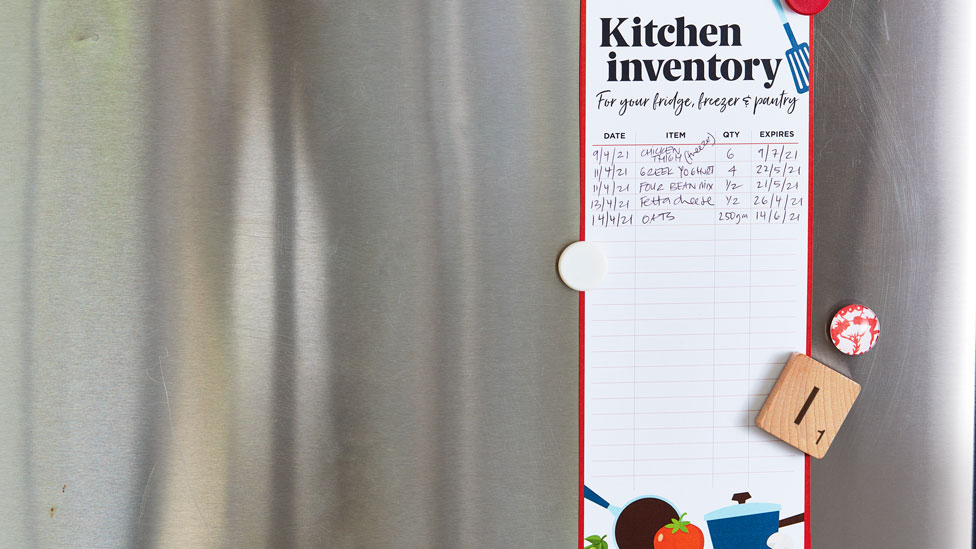 A kitchen inventory list