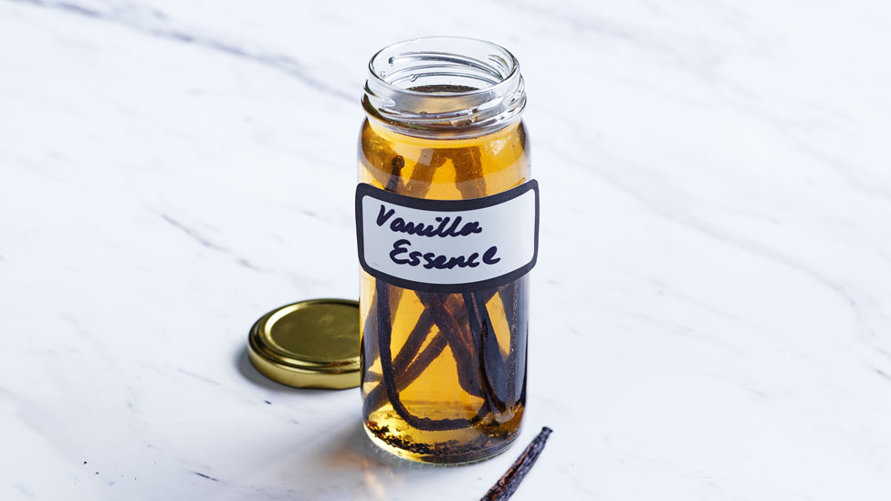 Vanilla essence in a glass jar