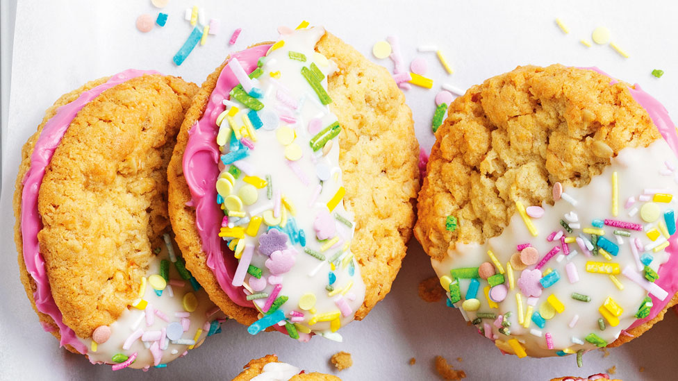 Three pretty funfetti cookies