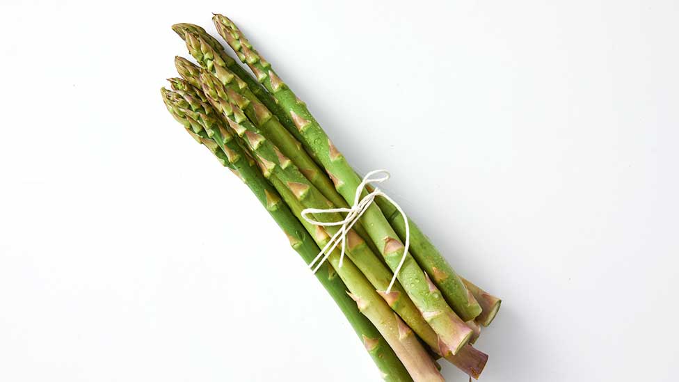 Asparagus bunch tied with string