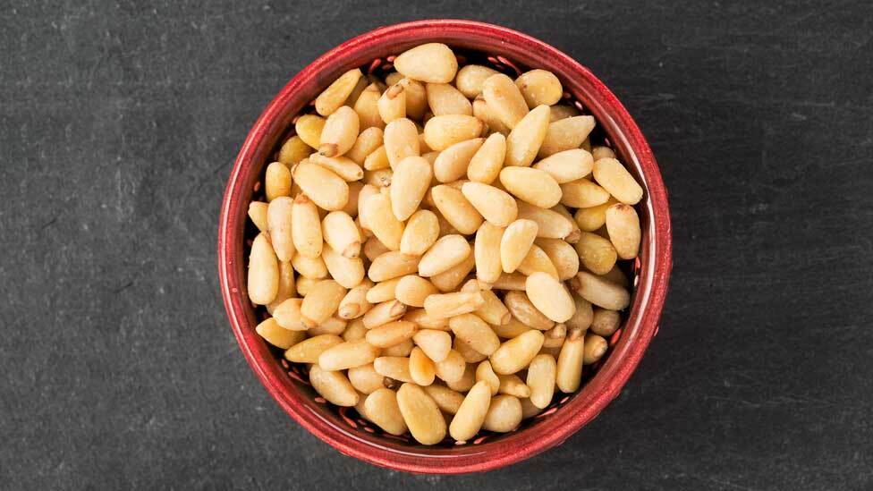 Frozen nuts in a bowl