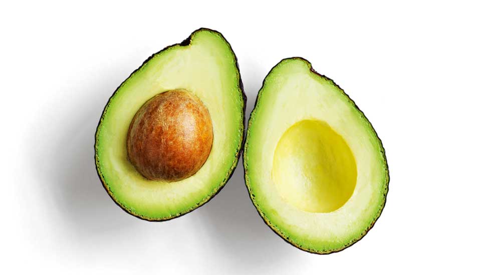 Avocado chopped in half