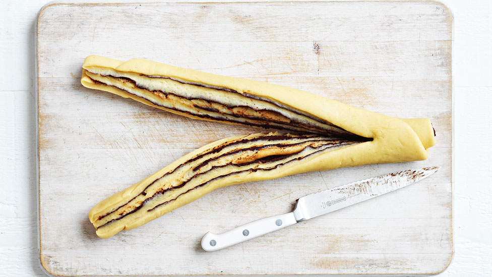 Cut the dough lengthways down the centre