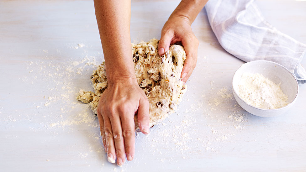 Kneading the dough and make it stretchy