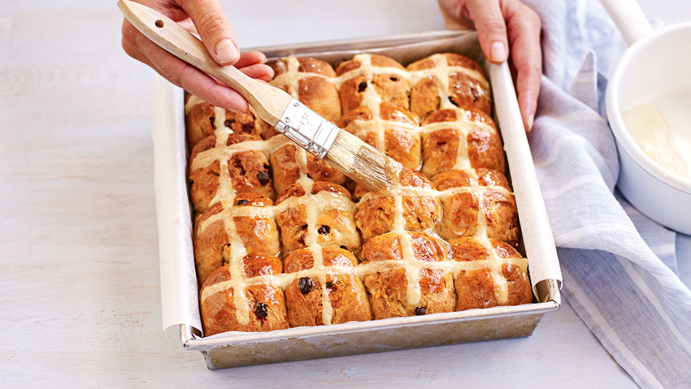 Brush the glaze over the tops