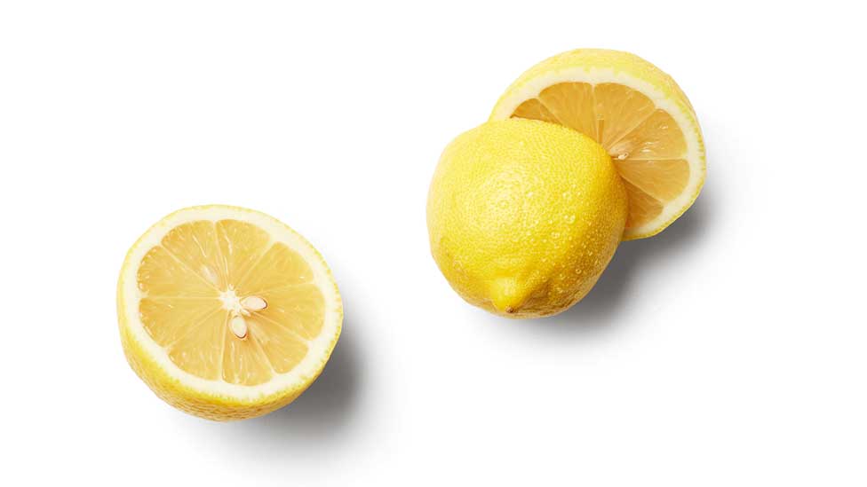 Lemons, chopped in half