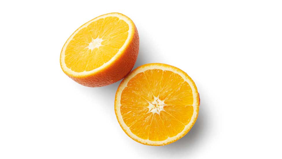 Orange, chopped in half