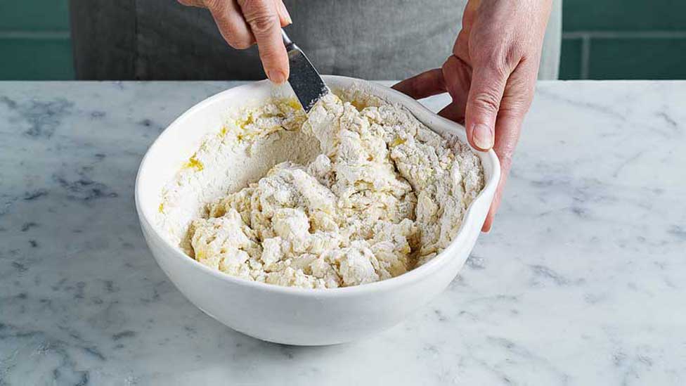 Mix wet and dry ingredients in a large bowl