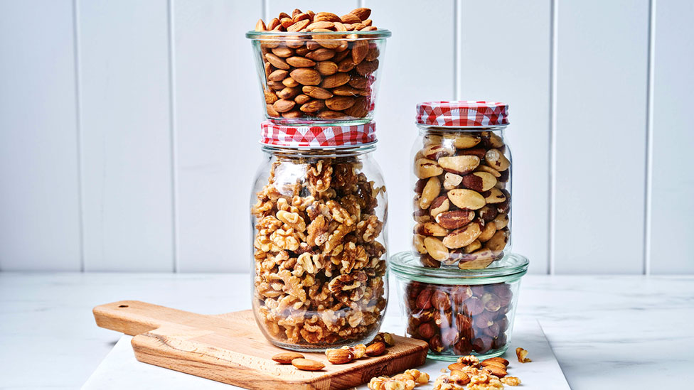 Nuts in jars