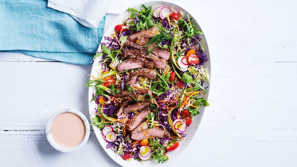 Steak and salad