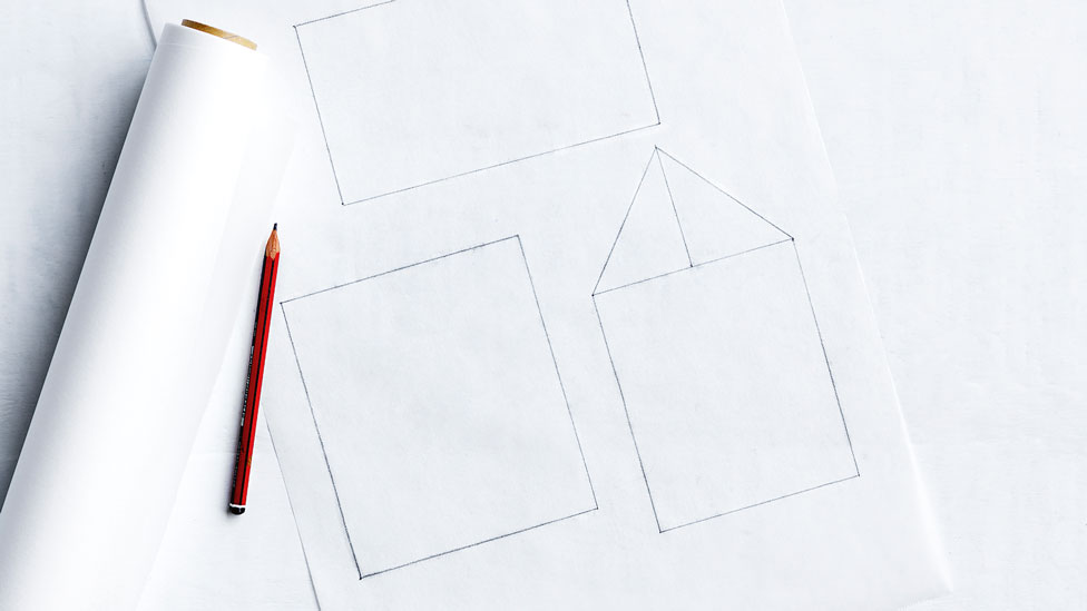 Use paper and pencil to cut shapes