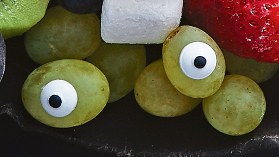 Grapes on a halloween platter