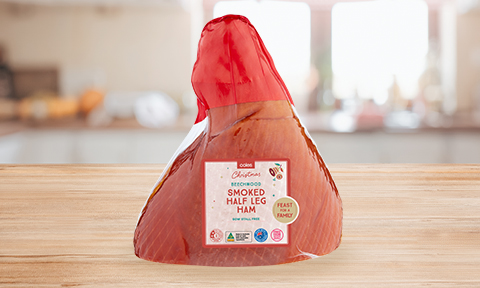 Coles smoked half leg ham