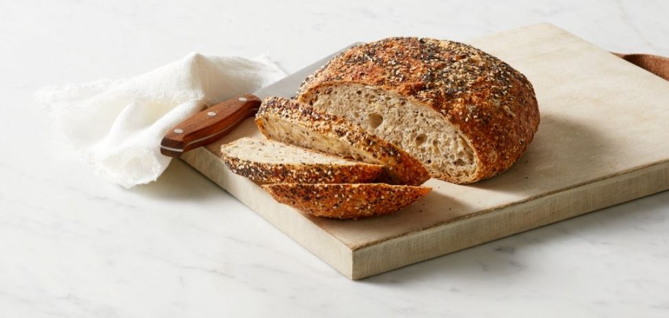 sliced bread on a chopping board