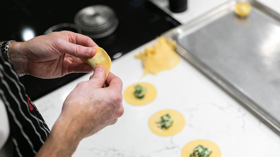 Coles chef making the pasta by hand