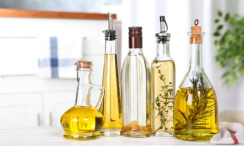 Five bottles of oil