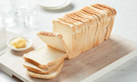 Soft white bread loaf